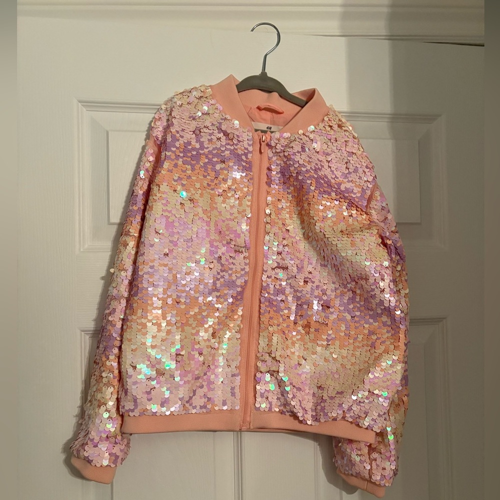 H&M Kids Sequin Jacket in Pink and Gold